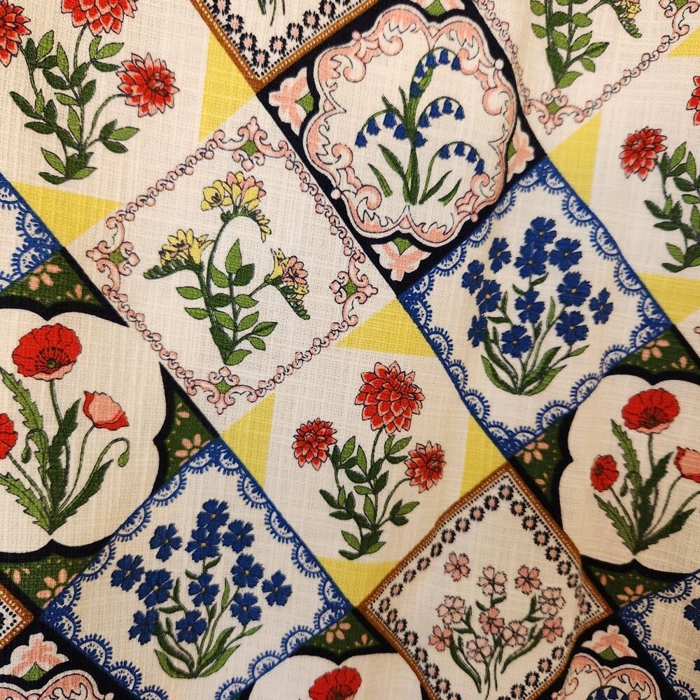 Boden Floral Patchwork Midi Pencil Skirt Floral Nature Boho Coquette Pretty Cute - Picture 3 of 10